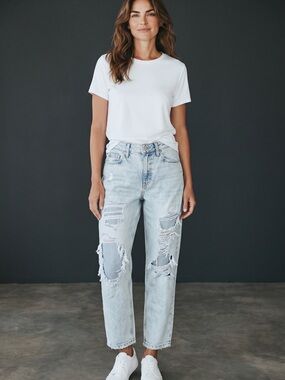 Aeropostale Light Blue Distressed Boyfriend Jeans